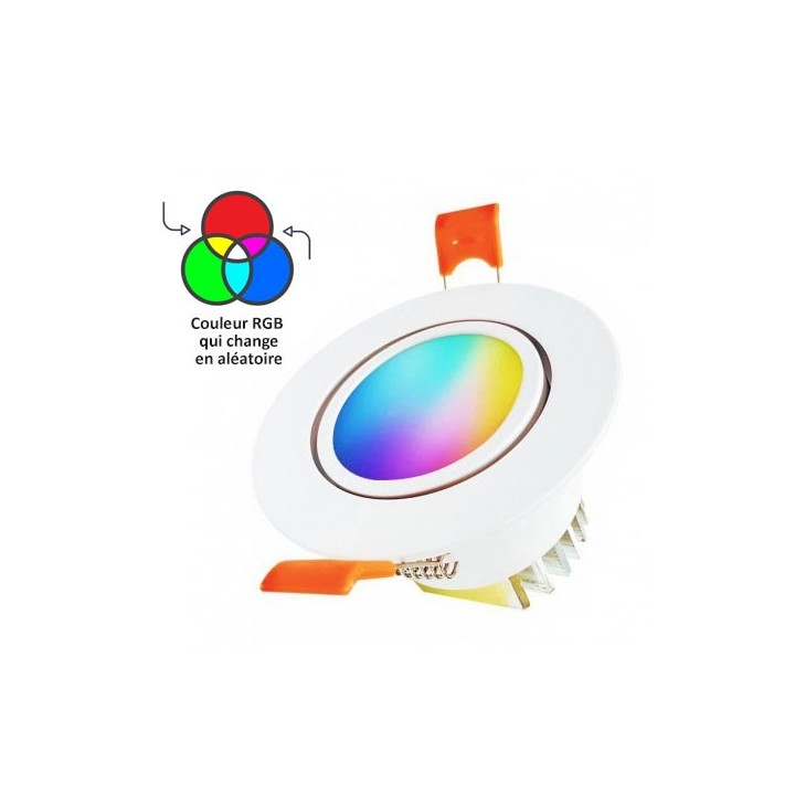 Krisane - Spot led orientable - RGB - 7W - Ø85 mm - blanc  - Réf : KRI24070RGB