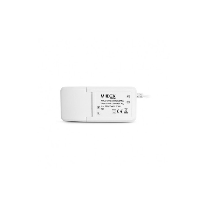 Miidex Lighting - Plafonnier LED Ø225 18W 4000°k alu blanc - Réf : 100030