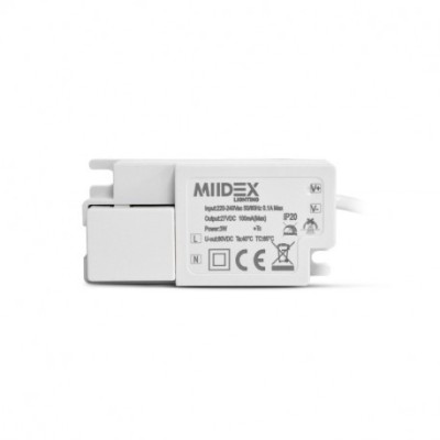 Miidex Lighting - Plafonnier LED Blanc Ø90mm 3W 3000K - Réf : 7746