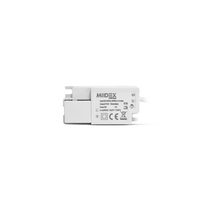Miidex Lighting - Plafonnier LED Blanc Ø90mm 3W 3000K - Réf : 7746