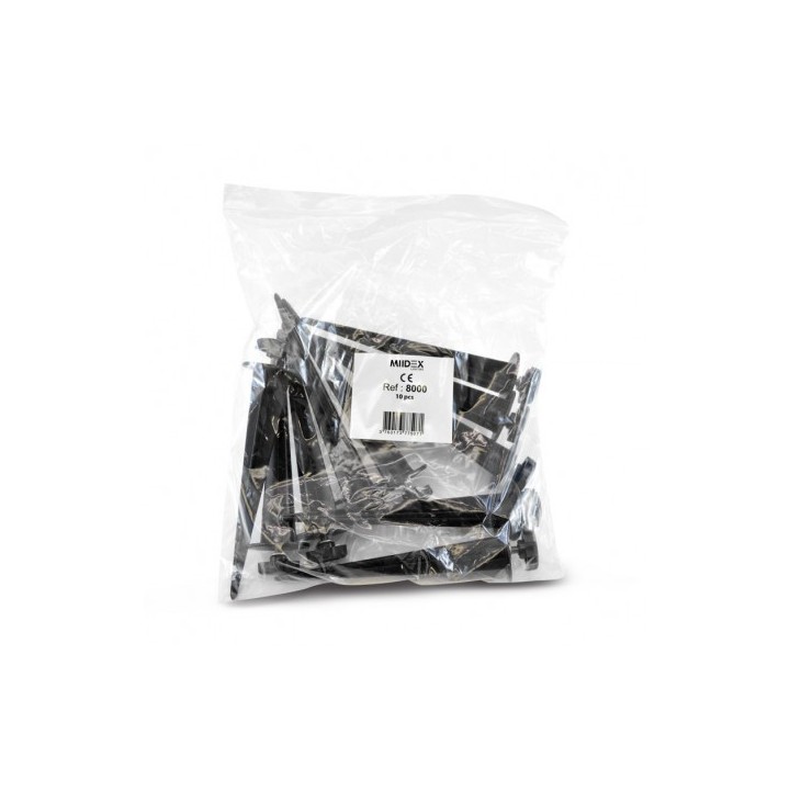 Miidex Lighting - Piquet de Fixation Projecteur - Alu Noir - Sachet de 10 - Réf : 8000