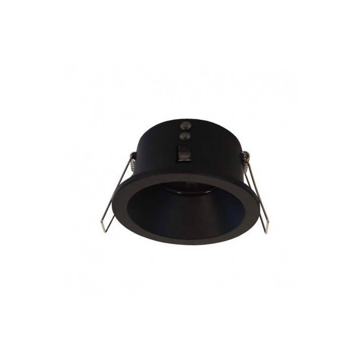 Miidex Lighting - Support de spot BBC Rond Basse Luminance noir Ø85mm IP65 - Réf : 77240
