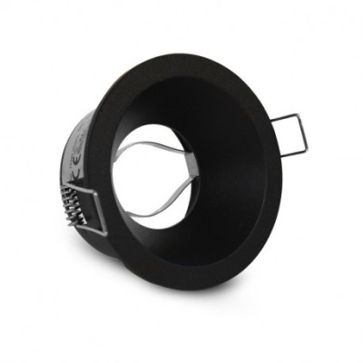 Miidex Lighting - Support de spot BBC Rond Basse Luminance noir Ø85mm IP65 - Réf : 77240