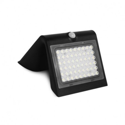 Miidex Lighting - Applique murale LED solaire 4W 4000°k noir boite - Réf : 70475