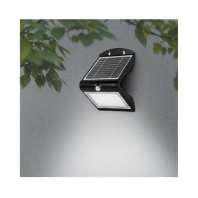 Miidex Lighting - Applique murale LED solaire 4W 4000°k noir boite - Réf : 70475