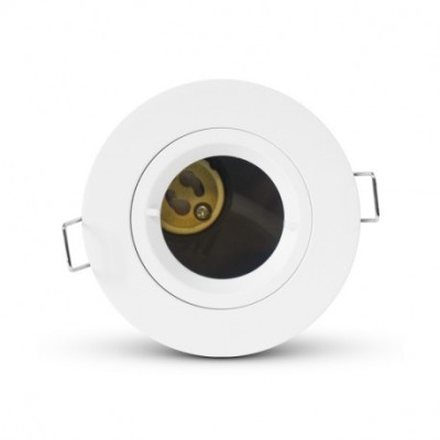 Miidex Lighting - Support plafond BBC Rond Blanc avec douille automatique Ø90 mm - Réf : 77184