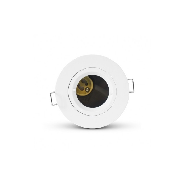 Miidex Lighting - Support plafond BBC Rond Blanc avec douille automatique Ø90 mm - Réf : 77184