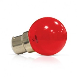 Miidex Lighting - Ampoule LED B22 Couleur Bulb 1W Rouge - Réf : 7642