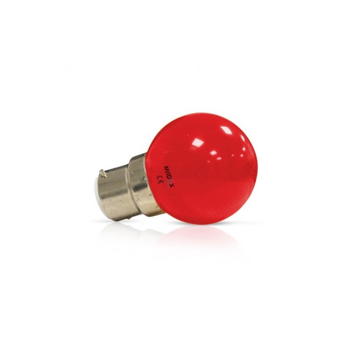 Miidex Lighting - Ampoule LED B22 Couleur Bulb 1W Rouge - Réf : 7642