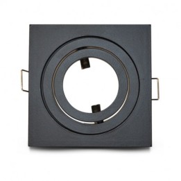 Miidex Lighting - Support de spot carré aluminium Noir Mat Orientable 88x88 mm - Réf : 77121