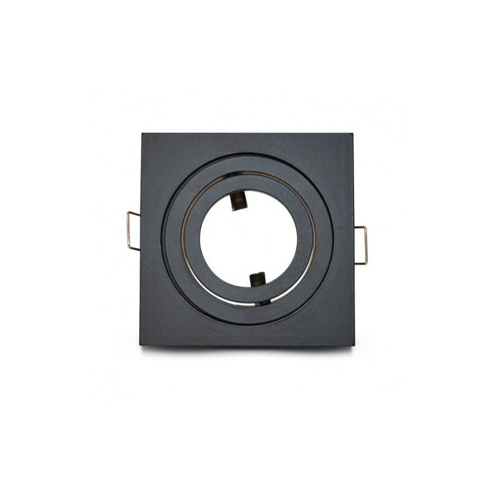 Miidex Lighting - Support de spot carré aluminium Noir Mat Orientable 88x88 mm - Réf : 77121