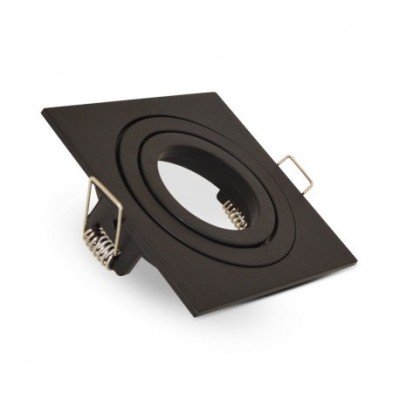 Miidex Lighting - Support de spot carré aluminium Noir Mat Orientable 88x88 mm - Réf : 77121