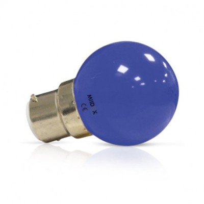 Miidex Lighting - Ampoule LED B22 Couleur Bulb 1W Bleu - Réf : 7643