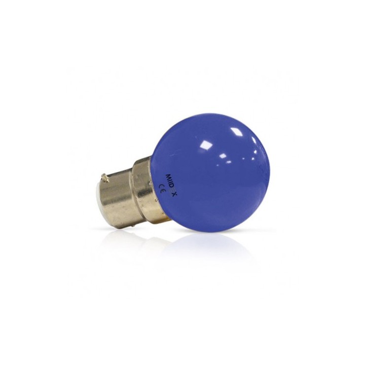 Miidex Lighting - Ampoule LED B22 Couleur Bulb 1W Bleu - Réf : 7643