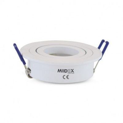 Miidex Lighting - Support plafond Rond Blanc Orientable Ø92 mm - Réf : 77141