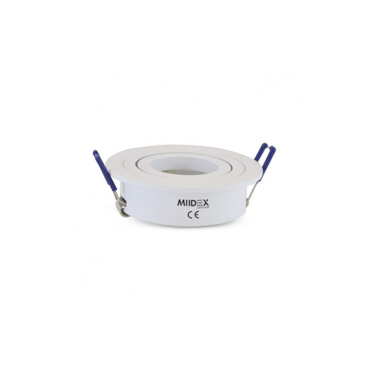 Miidex Lighting - Support plafond Rond Blanc Orientable Ø92 mm - Réf : 77141