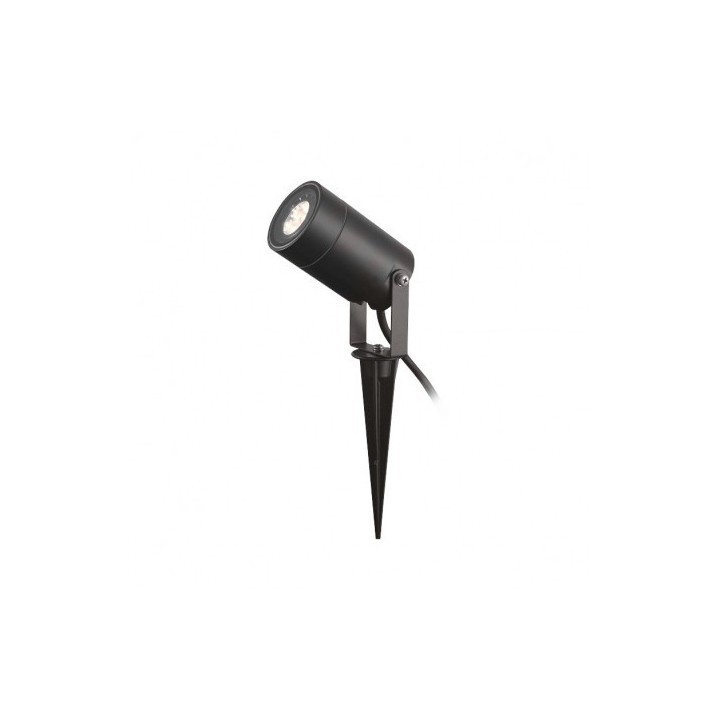 Miidex Lighting - Projecteur Piquet Slim (sans ampoule) 230V GU10 Noir IP65 - Réf : 70283