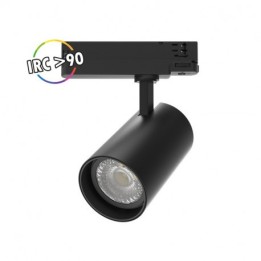 Miidex Lighting - Spot LED sur Rail Noir 35W 3000K 3500 LM IRC90 + adaptateur rail 3 allumages - Réf : 100230