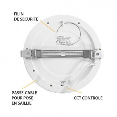 Miidex Lighting - Plafonnier LED Blanc Ø220 18W CCT - Réf : 77565