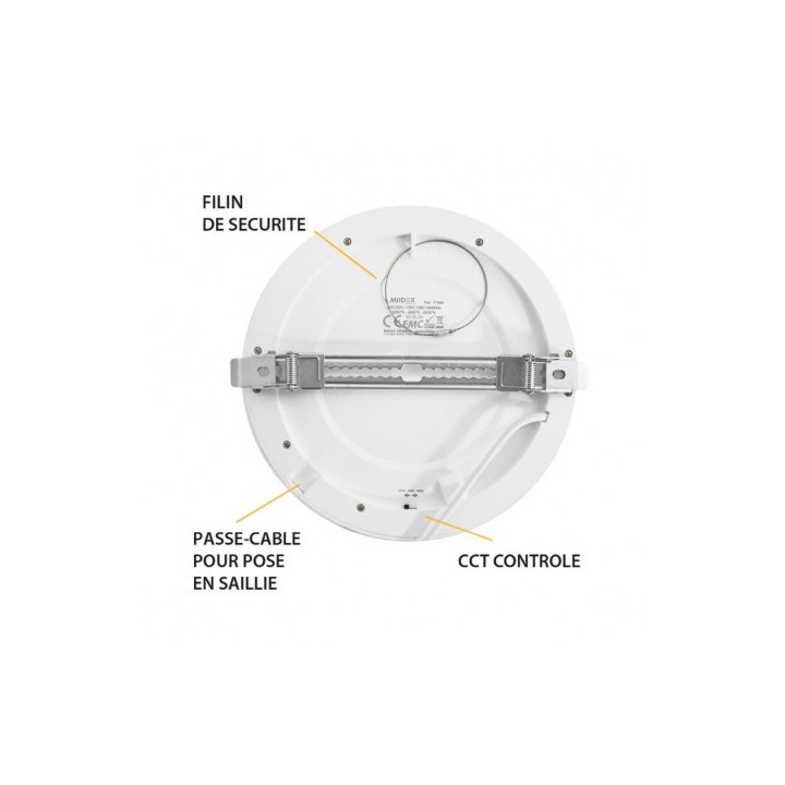 Miidex Lighting - Plafonnier LED Blanc Ø220 18W CCT - Réf : 77565