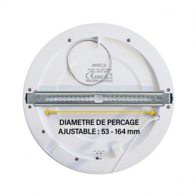 Miidex Lighting - Plafonnier LED Blanc Ø220 18W CCT - Réf : 77565
