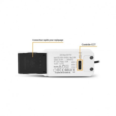 Miidex Lighting - Spot LED CCT BBC Inclinable 6W 2700/3000/4000K Dimmable  - Réf : 100268