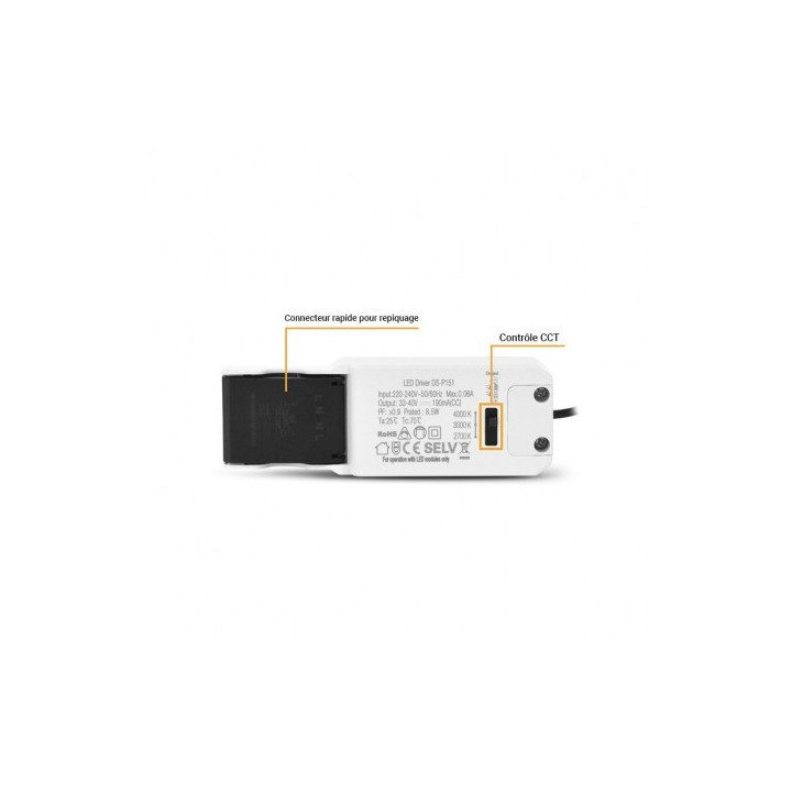 Miidex Lighting - Spot LED CCT BBC Inclinable 6W 2700/3000/4000K Dimmable  - Réf : 100268
