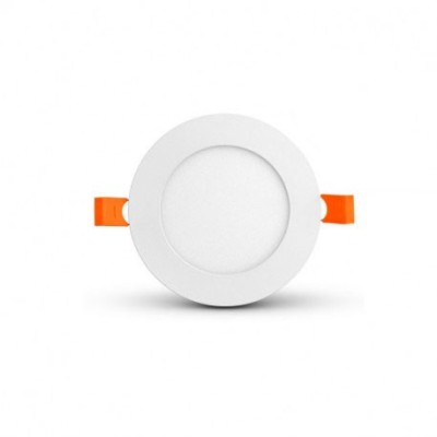 Miidex Lighting - Plafonnier LED Ø120 6W 4000°k alu blanc - Réf : 100079