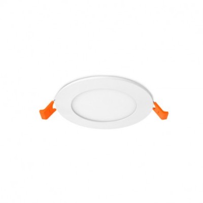 Miidex Lighting - Plafonnier LED Ø120 6W 4000°k alu blanc - Réf : 100079