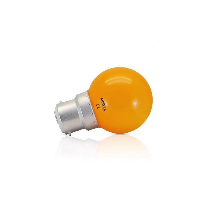 Miidex Lighting - Ampoule LED B22 Couleur Bulb 1W Orange - Réf : 7647