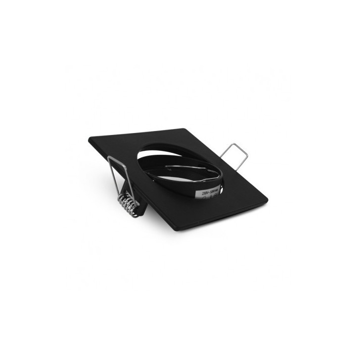 Miidex Lighting - Support plafond Carré Orientable Noir 85 mm - Réf : 77080