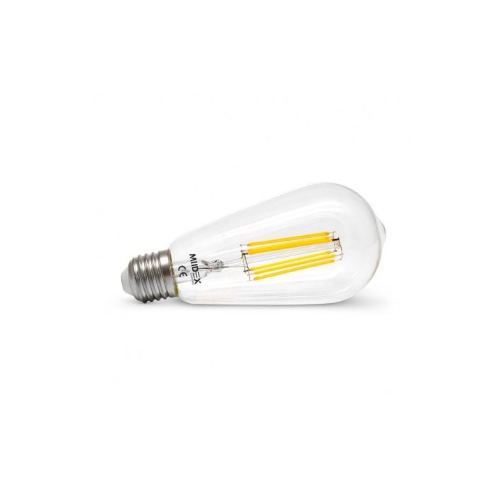 Miidex Lighting - Ampoule LED E27 ST64 Filament 8W 2700K Dimmable - Réf : 71590