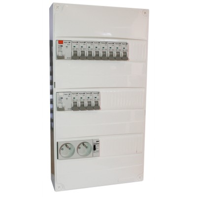Digital Electric - Tableau Électrique Pré-câblé - 3 rangées 13 modules pour logement T1-T2 - Réf : 31624
