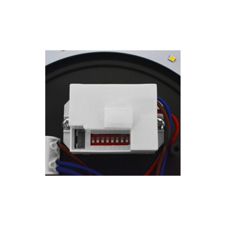 Miidex Lighting - LED Hublot + Détecteur IR Ø297 18W 1600LM 3000K IP65 Blanc - Réf : 7790020