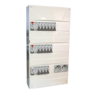 Digital Electric - Tableau Électrique Pré-câblé - 3 rangées 13 modules pour logement T4-T5 (sans chauffage) - Réf : 31636