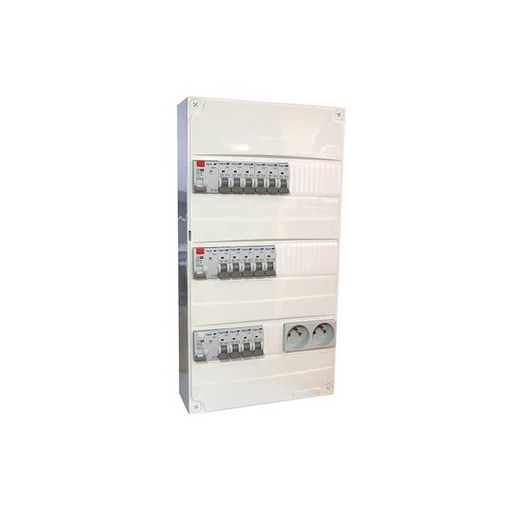 Digital Electric - Tableau Électrique Pré-câblé - 3 rangées 13 modules pour logement T4-T5 (sans chauffage) - Réf : 31636