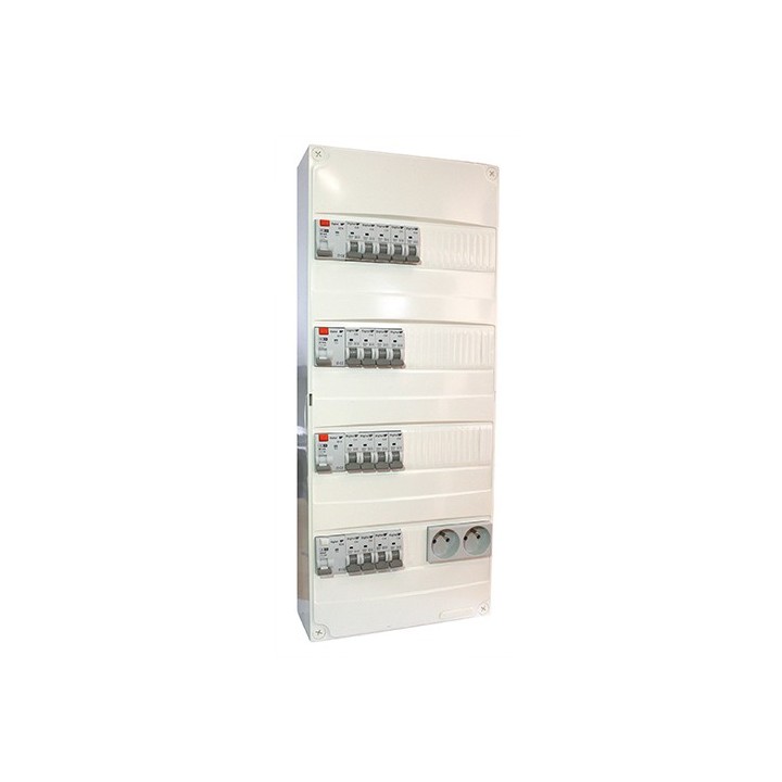 Digital Electric - Tableau Électrique Pré-câblé - 4 rangées 13 modules pour logement T5-T6 (sans chauffage) - Réf : 31642