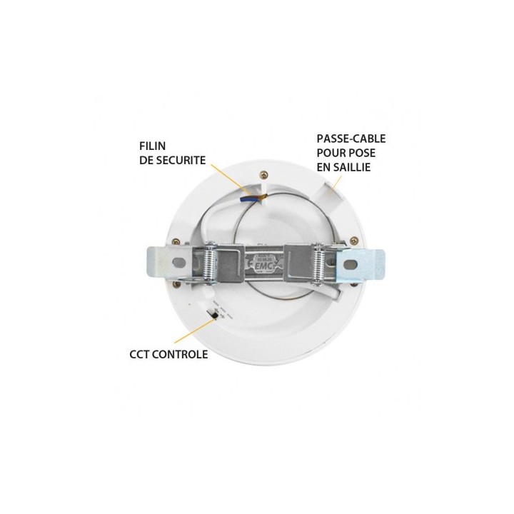 Miidex Lighting - Plafonnier LED Blanc Ø125 6W CCT - Réf : 77492