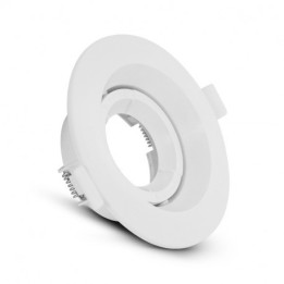 Miidex Lighting - Support de spot basse luminance Rond Orientable blanc Ø110 - Réf : 77043