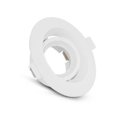 Miidex Lighting - Support de spot basse luminance Rond Orientable blanc Ø110 - Réf : 77043