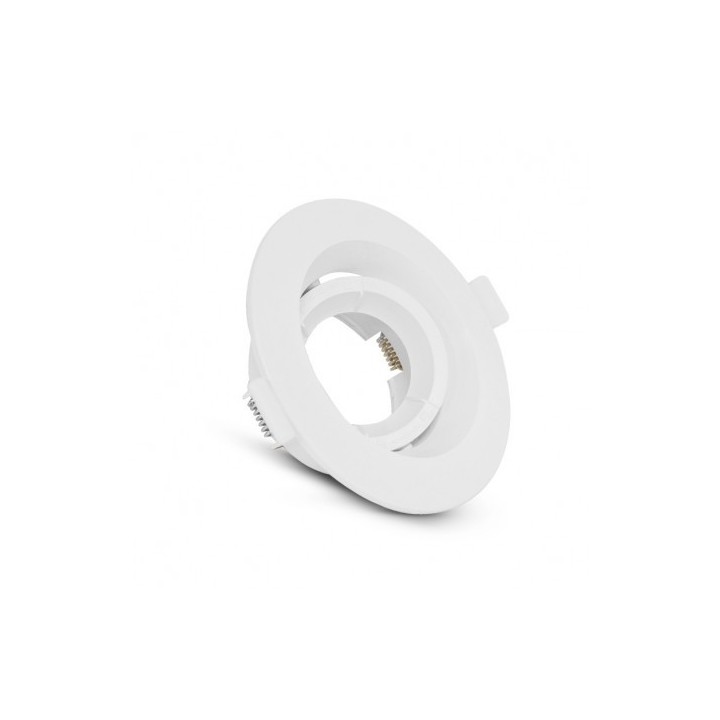 Miidex Lighting - Support de spot basse luminance Rond Orientable blanc Ø110 - Réf : 77043