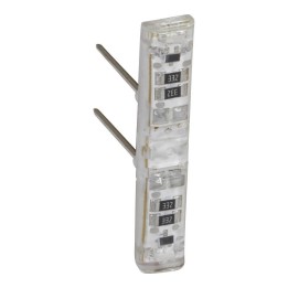 Legrand - Voyant lumineux 12V - 24V ou 48V brochable à LEDs blanches pour Mosaic - socle blanc - Réf : 067687L