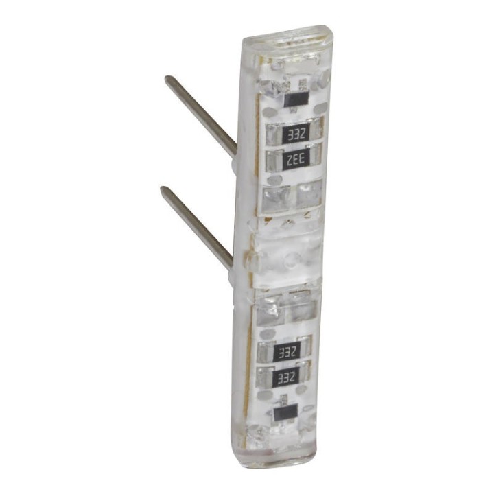Legrand - Voyant lumineux 12V - 24V ou 48V brochable à LEDs blanches pour Mosaic - socle blanc - Réf : 067687L