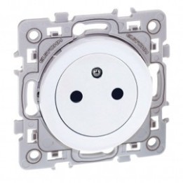 Eur'ohm Square - Prise de courant 2P+T affleurante blanc - Réf : EUR60239