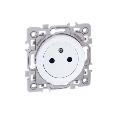 Eur'ohm Square - Prise de courant 2P+T affleurante blanc - Réf : EUR60239
