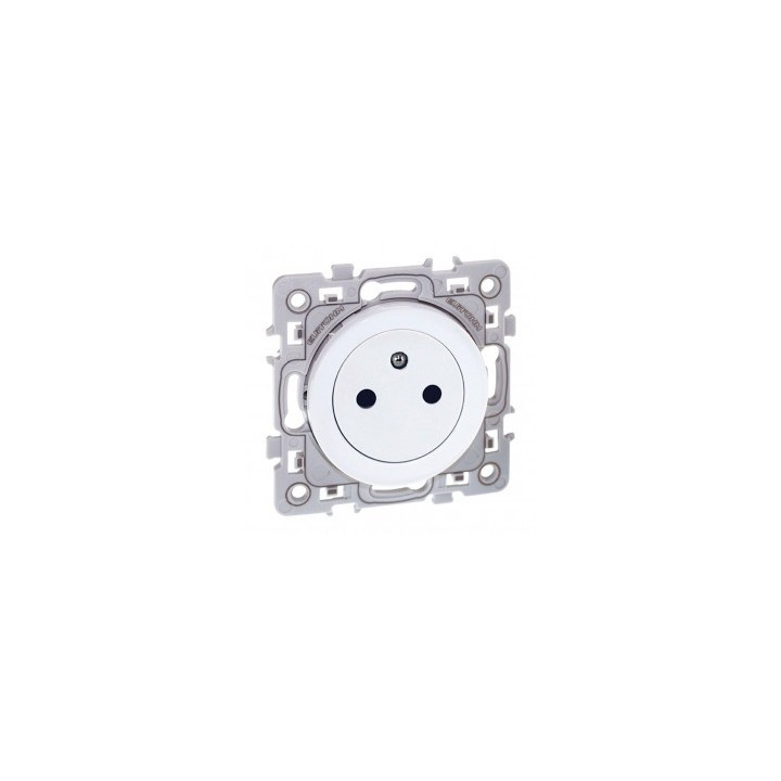 Eur'ohm Square - Prise de courant 2P+T affleurante blanc - Réf : EUR60239
