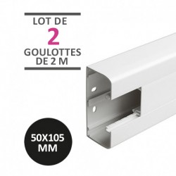 Legrand - Lot de 4 mètres - Goulotte 1 compartiment à clippage direct 50x105mm Mosaic - blanc - Réf : 075602