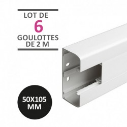 Legrand - Lot de 12 mètres - Goulotte 1 compartiment à clippage direct 50x105mm Mosaic - blanc - Réf : 075602