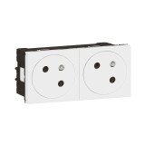 Legrand Mosaic - Prises 2x2P+T - Connexion auto - à 45° - 4 modules - blanc - Réf : 278164L