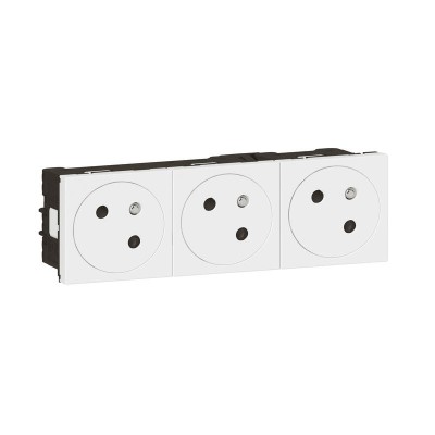 Legrand Mosaic - Prise 3x2P+T Surface Link - Connexion auto - à 45° - 6 modules - blanc - Réf : 278165L
